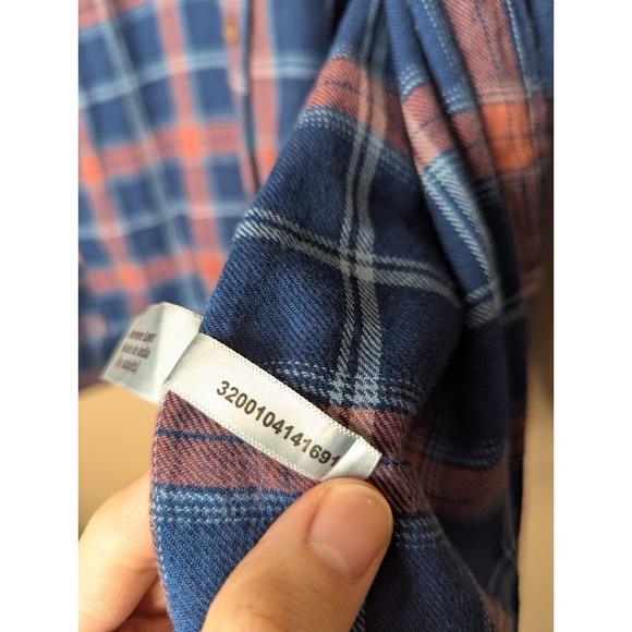 Marine Layer Plaid Flannel Shirt Mens Large Blue Red Cotton - Picture 14 of 14